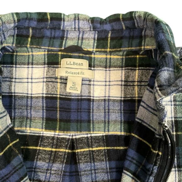 L.L. Bean Men's Multicolor XL 100% Cotton Henley Sweater 3/4 Zip 2 front Pockets - Picture 12 of 13
